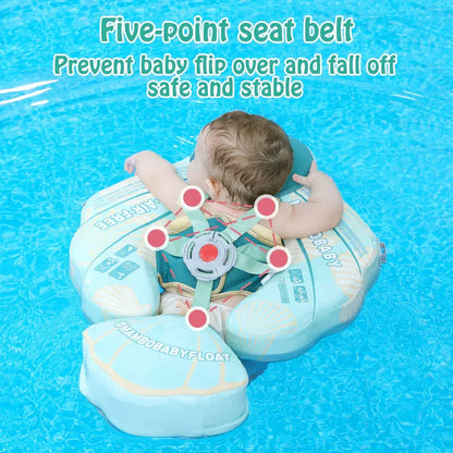 Five-point harness with crotch support to help hold baby in the seat