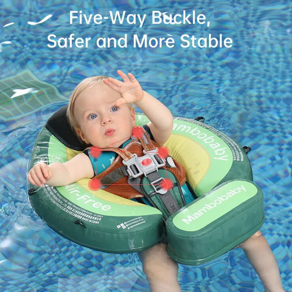 Five-way buckle keeps baby stable and secure in the Avocado float