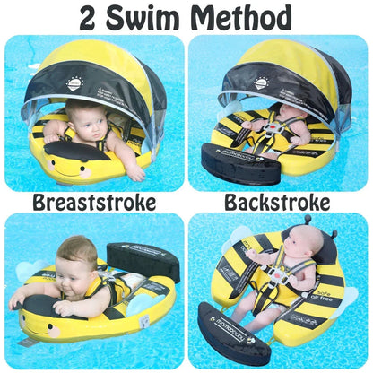 Two swim positions: breaststroke for 6–24 months and backstroke for 3–12 months