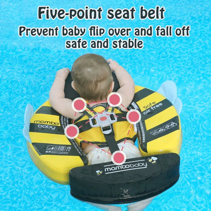 Five-point seat belt holds baby steady in the Bee float