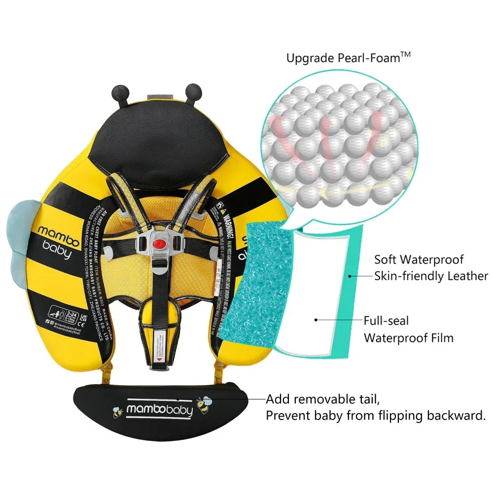 Inside the float: solid PearlFoam core, waterproof film and skin-friendly leather, plus removable tail