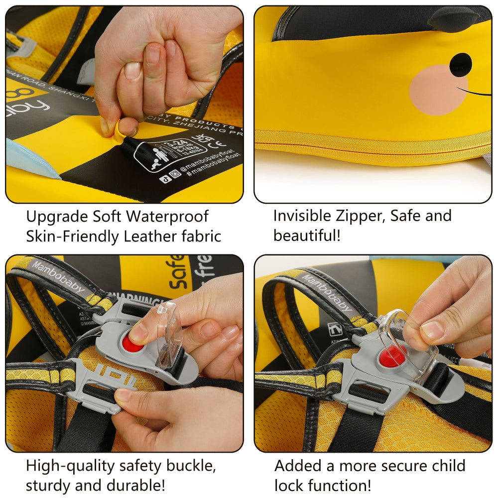 Waterproof leather fabric, hidden zipper, sturdy safety buckle and child lock