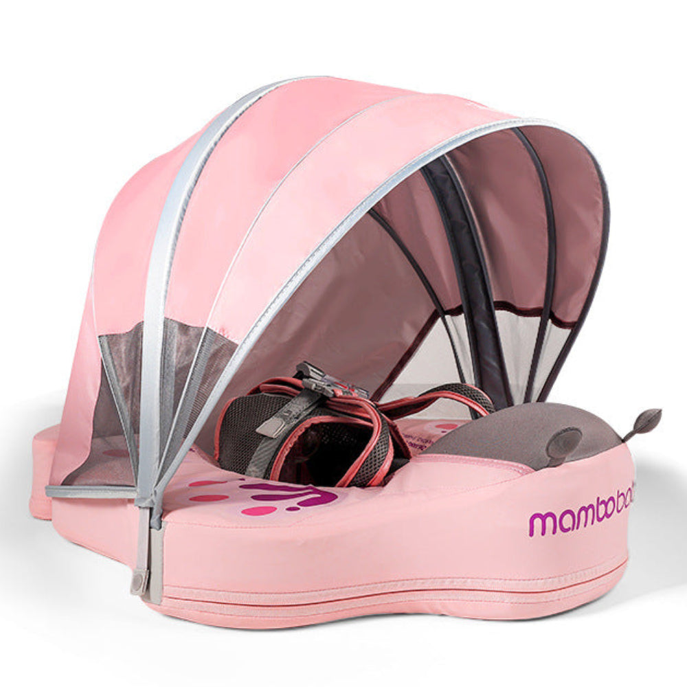Mambobaby Butterfly baby float in pink with UPF 50+ sun canopy