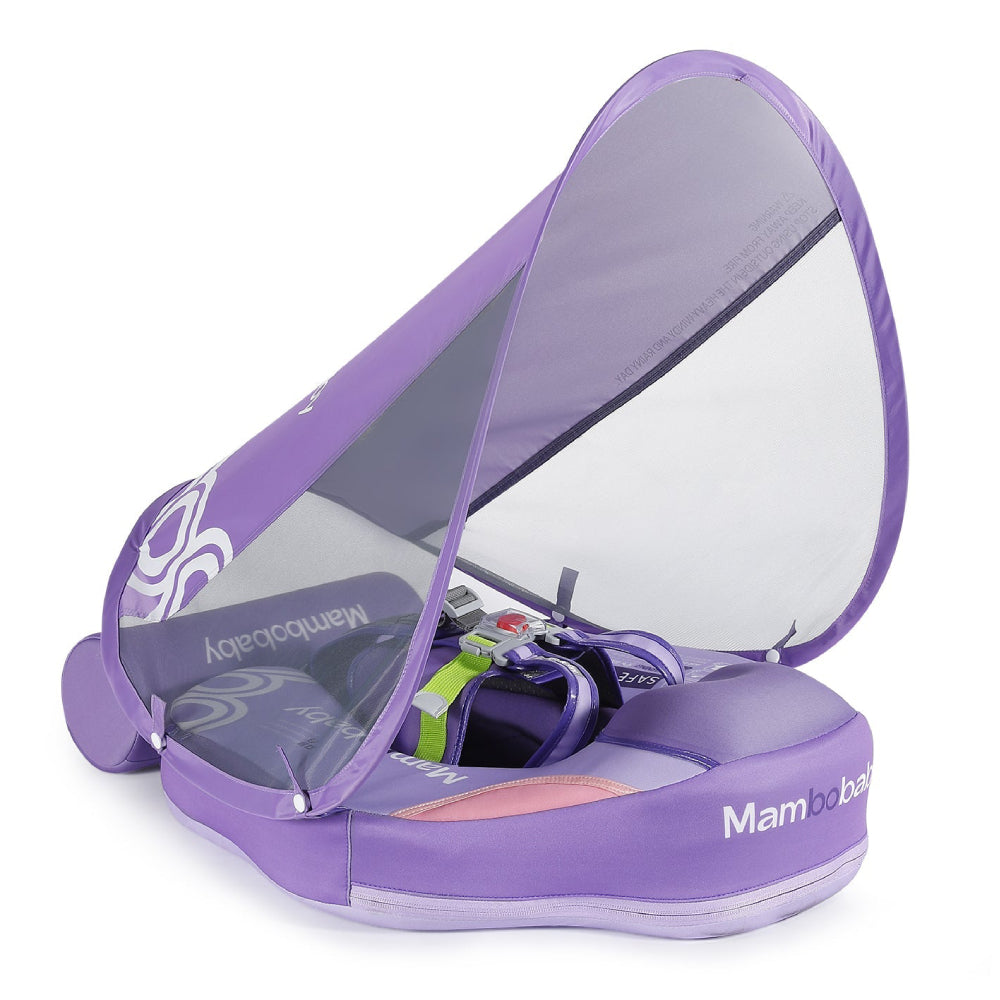 Mambobaby Contrasting baby float in purple with UPF 50+ sun canopy, 3–24 months
