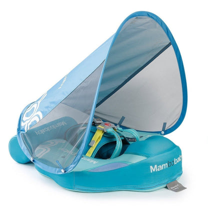 Mambobaby Contrasting baby float in green with UPF 50+ sun canopy