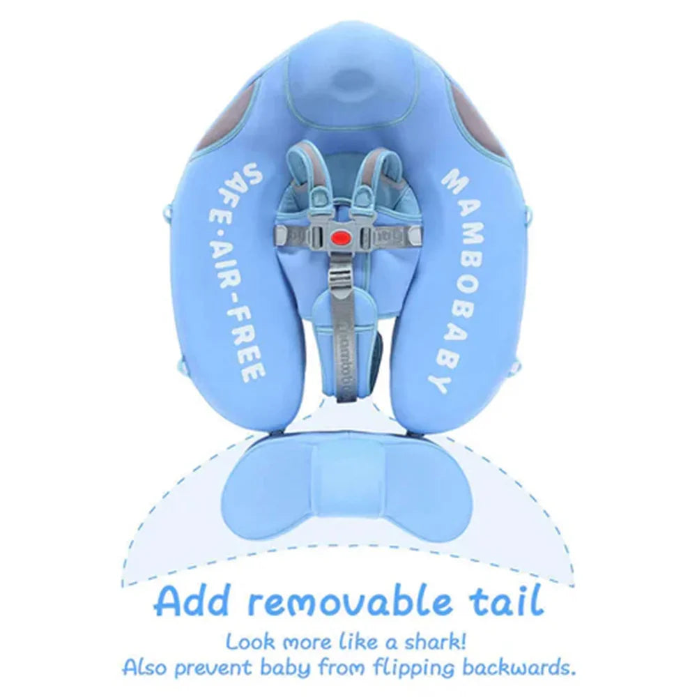 Removable weighted tail helps the float resist tipping backwards and forms the shark's fin