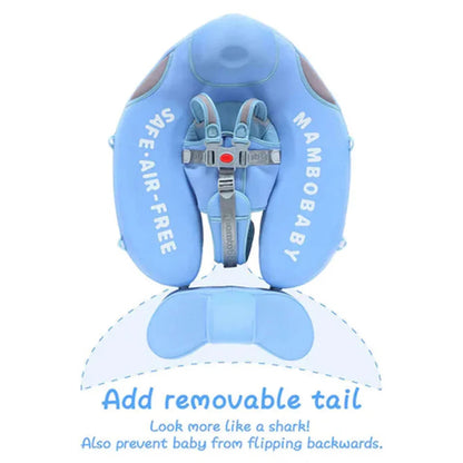 Removable weighted tail helps the float resist tipping backwards and forms the shark's fin