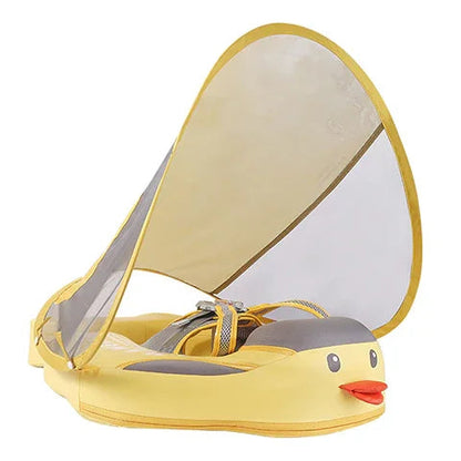 Mambobaby Duck baby float in yellow with UPF 50+ sun canopy, 3–24 months