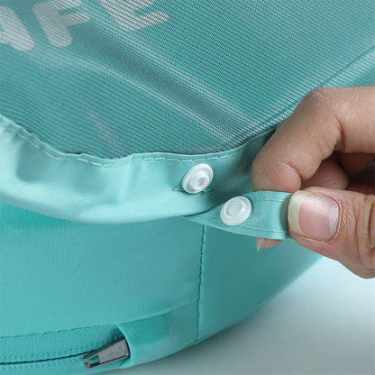 Removable UPF 50+ sun canopy clips on and off for indoor pools