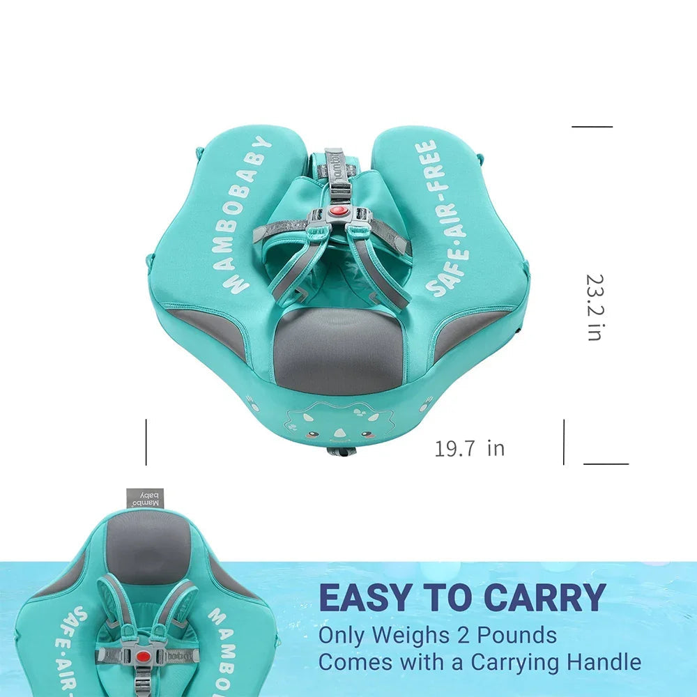 Size guide: float measures 23.2 in x 19.7 in, weighs about 2 lb and has a carry handle