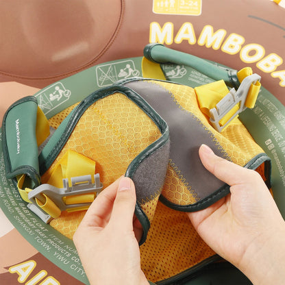Breathable mesh seat and crotch support inside the Mambobaby Sloth float