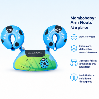Mambobaby Arm Floats – specifications at a glance – age, sizes, materials and what is in the box