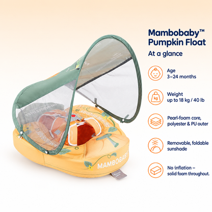 Mambobaby Pumpkin Float – specifications at a glance – age, sizes, materials and what is in the box