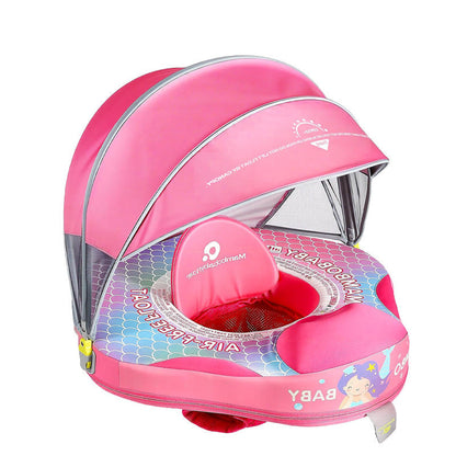 Mambobaby baby seat float in pink with the removable canopy raised, 4–18 months