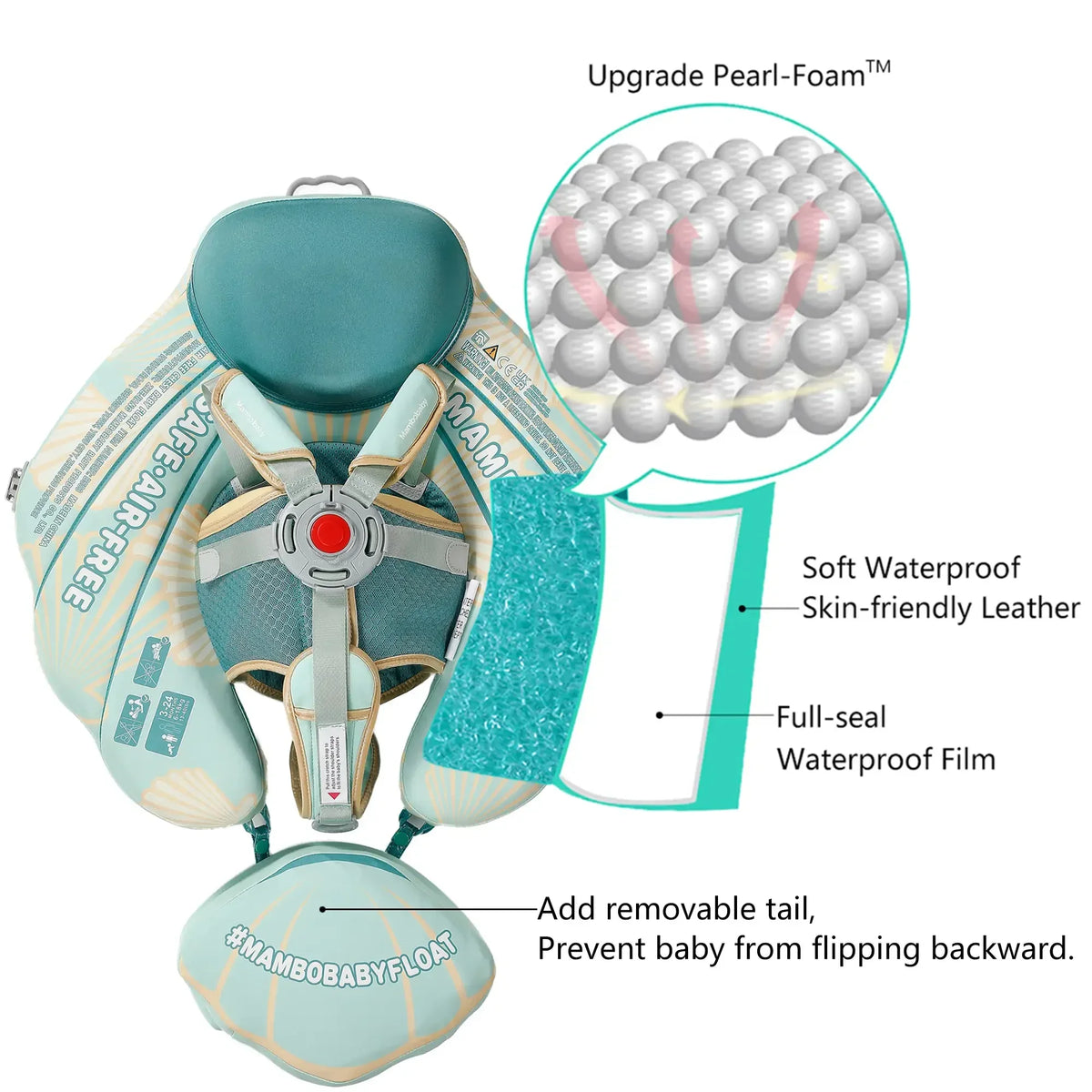 Cutaway of the solid Pearl-Foam™ core — air-free, with no air chamber to inflate