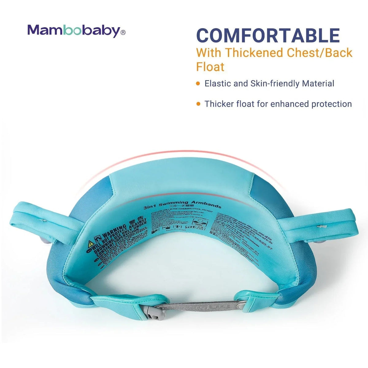 Close-up of soft, waterproof swimwear fabric. Gentle on skin and quick-drying with thick durable foam.